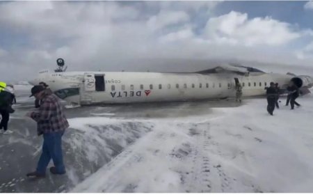 Delta Plane Crashes and Overturns While Landing at Toronto Airport