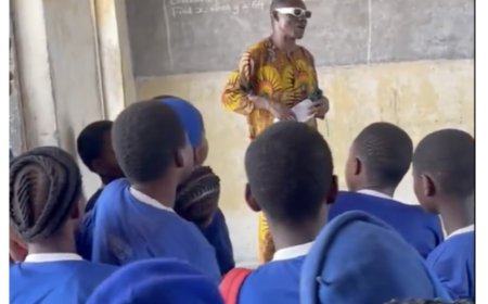 Blind vice principal, wife struggle to teach 363 students in Abia school