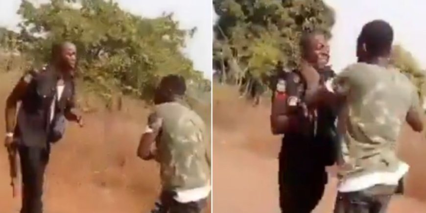 Nigerian soldier beats up police officer in Benue for threatening to shoot him