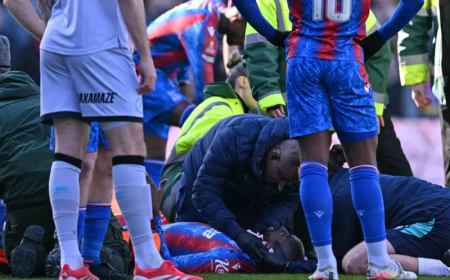 Palace’s Mateta in hospital after ‘reckless’ horror challenge