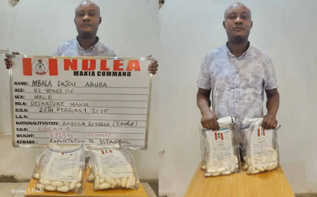 NDLEA arrests Turkey-bound businessman for excreting 120 wraps of cocaine