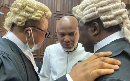 Terrorism Charge: Kanu docked before new trial judge, pleads not guilty