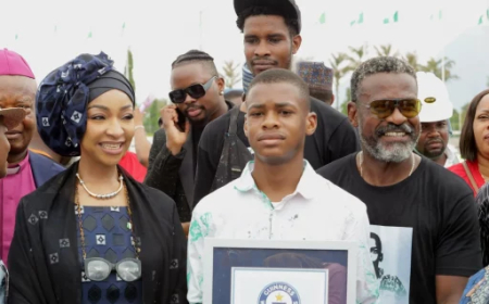 15-year-old autistic Nigerian sets new world record for largest painting on canvas