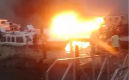 Many injured as fire guts LAGFERRY in Lagos