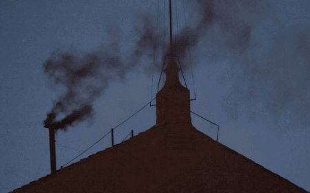 Black smoke after first ballot – meaning no pope elected on first day of conclave