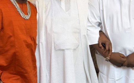 Davido, Cubana Chiefpriest visit Akpabio in Abuja