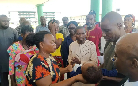 Benue horror: Man reunites with surviving 10-month-old son after losing entire family