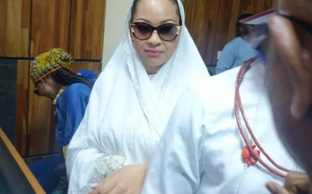 Defamation: Natasha arrives in court for arraignment