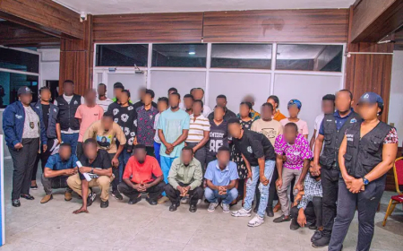Police rescue 46 trafficked victims from Ghana, arrest 7 suspects for human trafficking, cyber fraud