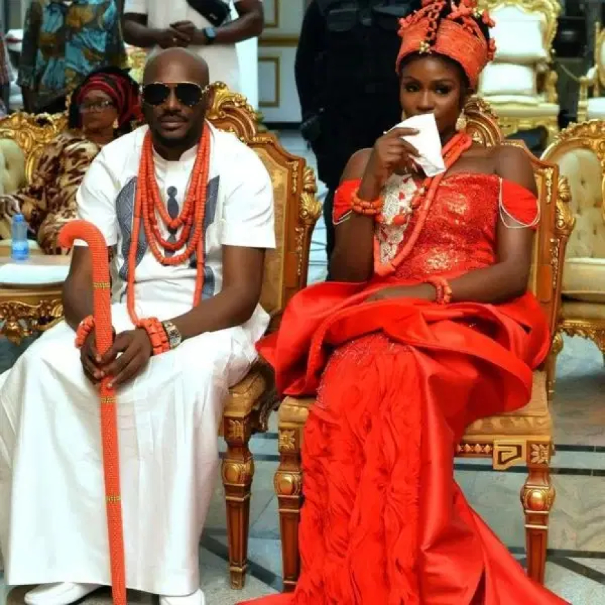 Photos emerge from 2Baba, Natasha Osawaru’s traditional wedding in Abuja