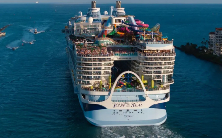 Passenger injured as glass shatters on Icon of the Seas slide