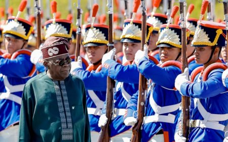 Brazil welcomes Tinubu with full military honours in Brasília