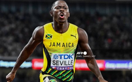 Jamaica’s Seville wins 100m world title 10 years after Usain Bolt