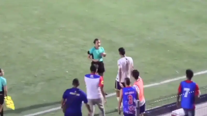 Colombian footballer slaps female referee after he’s shown red card