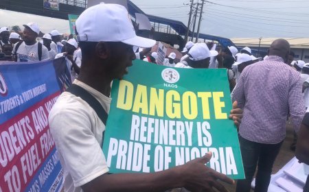 Students protest in Oyo, rally support for Dangote refinery