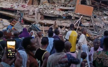 Many trapped as two-storey building collapses in Lagos
