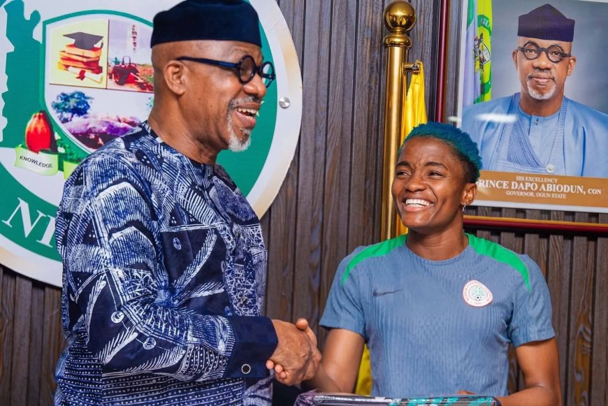 WAFCON 2026: Abiodun lifts Super Falcons with N50m, as Coach Madugu, Ajibade laud facilities at MKO Stadium 