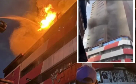 Fire razes parts of 25-storey building in Lagos