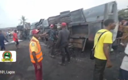 Two dead as tanker explodes on Lagos‑Badagry expressway