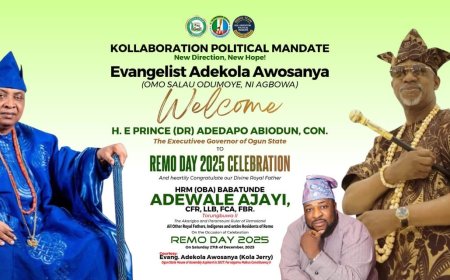 Evang. Adekola Awosanya (Kola Jerry) Celebrates Remo People on 2025 Remo Day Celebration, Congratulates Gov. Abiodun, Akarigbo