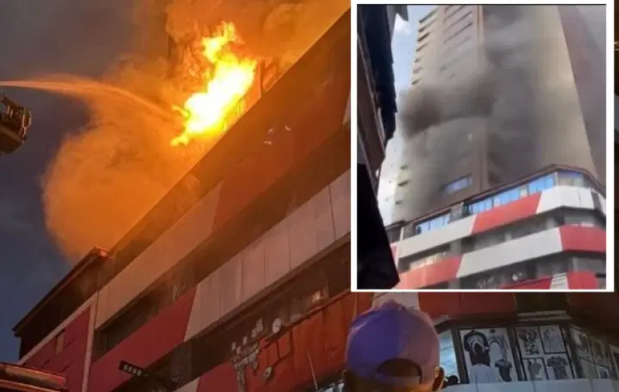 Fire razes parts of 25-storey building in Lagos