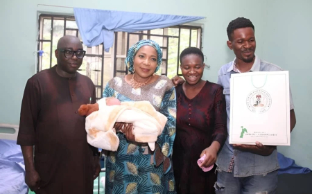 Abia First Lady welcomes first baby of the year with gifts, cash