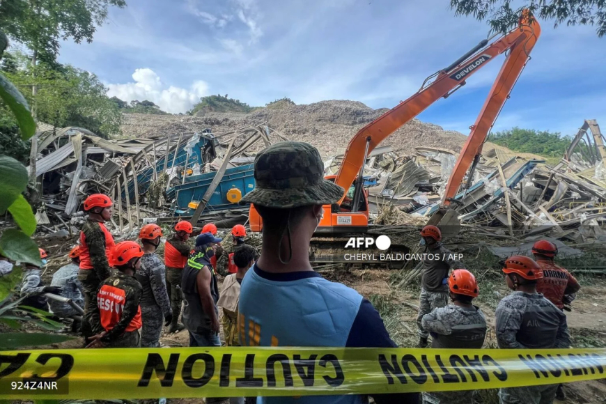 One dead, dozens missing after Philippine dump site collapse