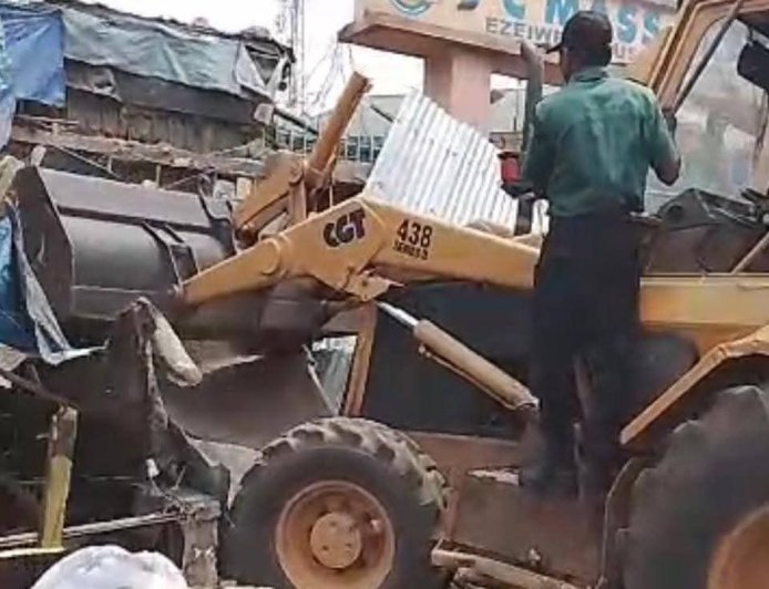 Anambra demolishes illegal structures, shanties in Onitsha