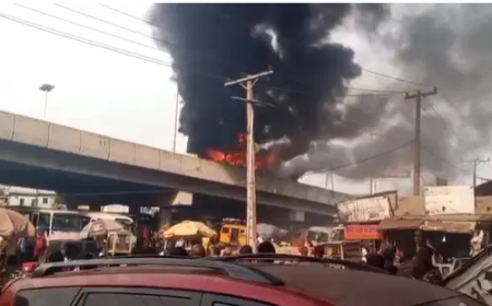 Passengers escape as BRT catches Fire on Mile-12 Bridge in Lagos