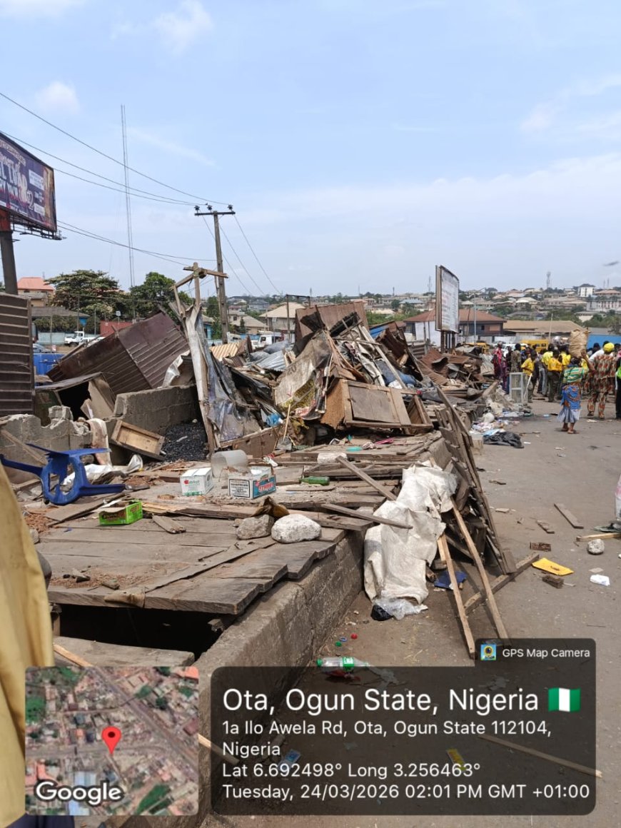 Sango Tollgate: Ogun clears roadside traders, demolishes structures
