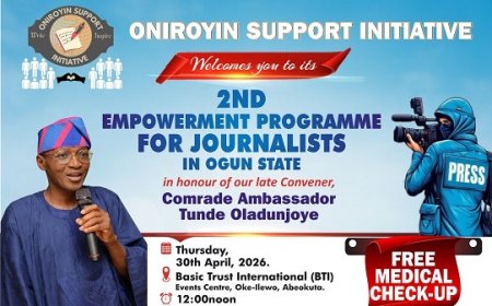 Oniroyin Support Initiative Holds Second Empowerment Programme For Journalists Thursday 