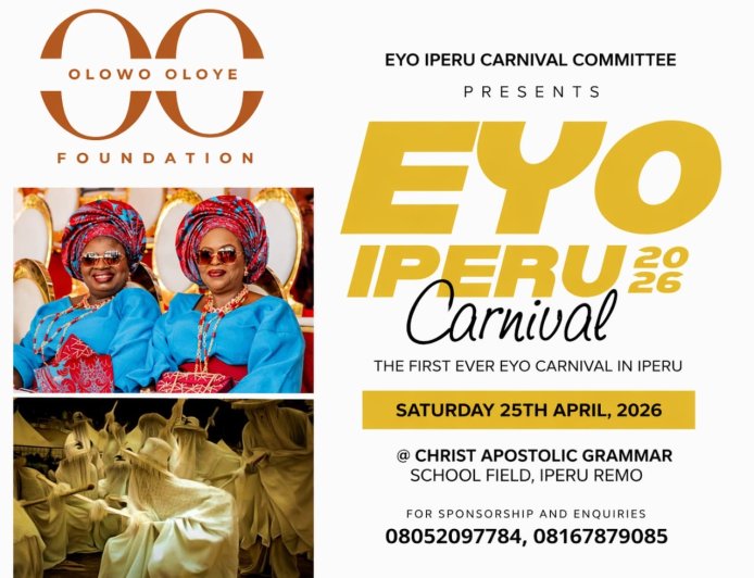 MADEIN FELICITATES BOSOM FRIEND, DR. JOKE SOFOWORA, ON HER APPOINTMENT AS EYO AMBASSADOR; CONGRATULATES IPERU COMMUNITY ON MAIDEN EYO CARNIVAL