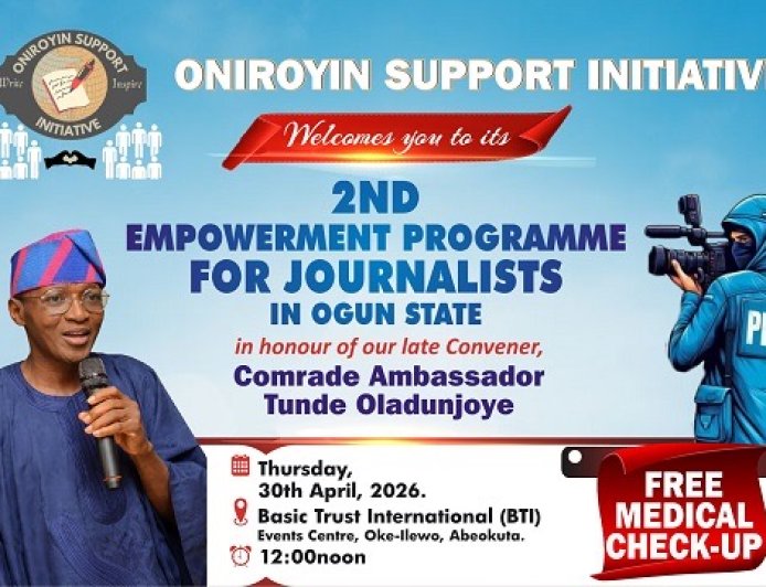 Oniroyin Support Initiative Holds Second Empowerment Programme For Journalists Thursday 