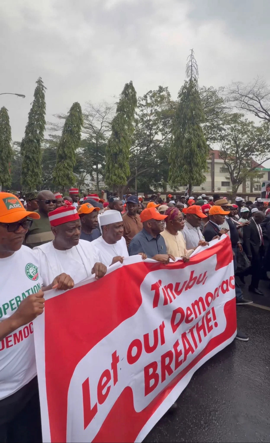 #OccupyINEC: Atiku, Obi, Kwankwaso, others join ADC rally over INEC decisions