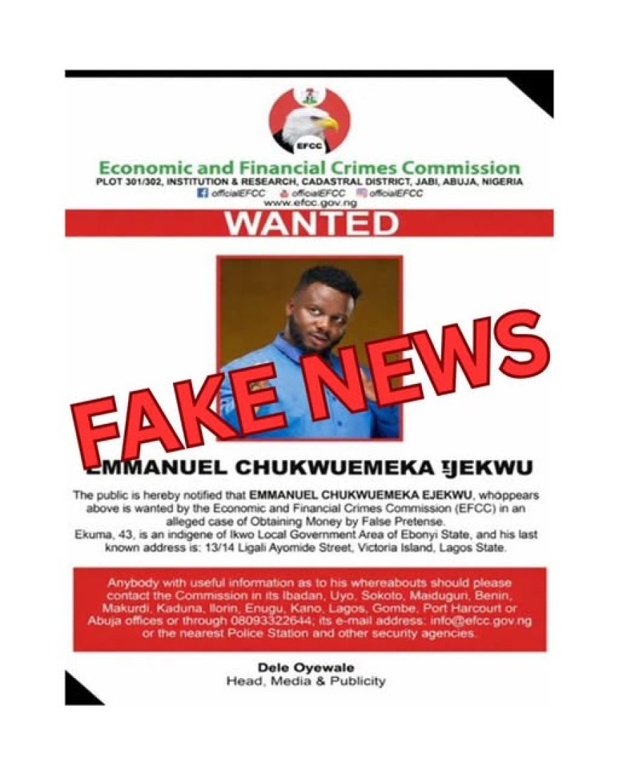 Comedian Sabinus not on wanted list, EFCC disowns viral poster