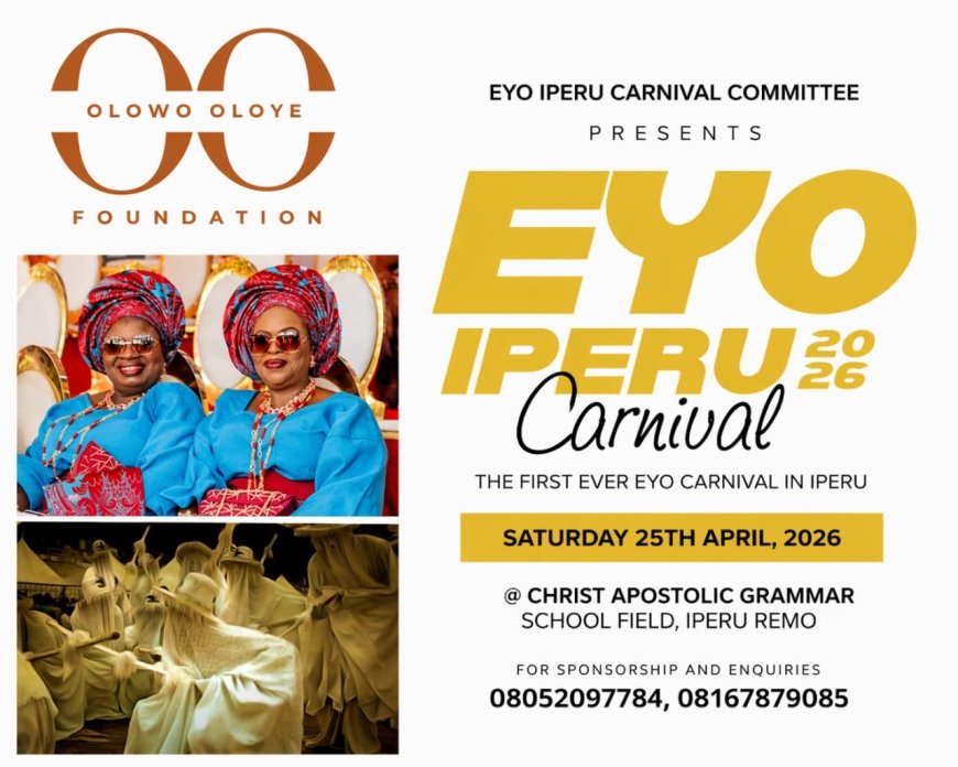 MADEIN FELICITATES BOSOM FRIEND, DR. JOKE SOFOWORA, ON HER APPOINTMENT AS EYO AMBASSADOR; CONGRATULATES IPERU COMMUNITY ON MAIDEN EYO CARNIVAL