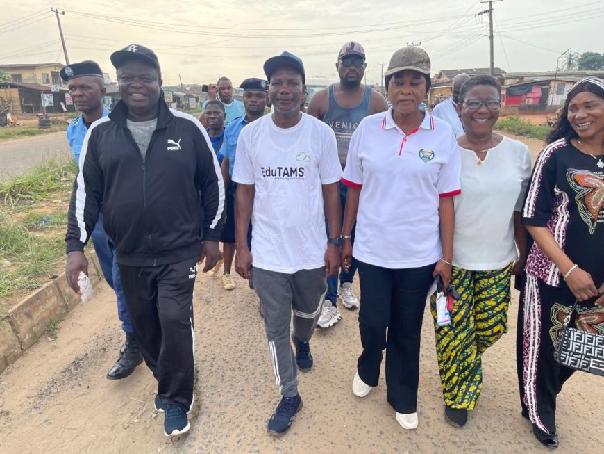 Rector leads fitness walk, emphasises regular exercise for healthy living