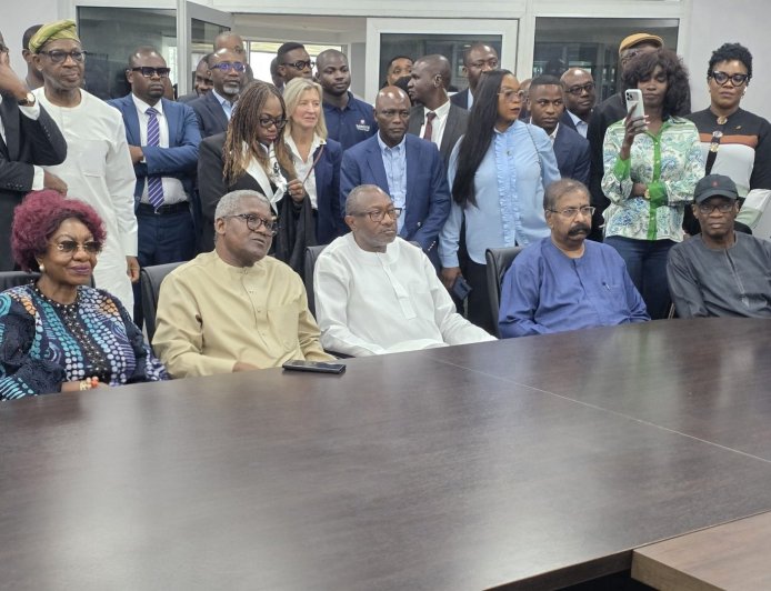 Dangote hosts Otedola, First HoldCo executives at refinery