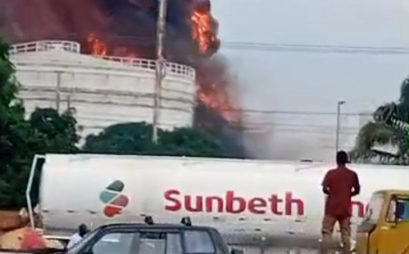 Fire guts fuel terminal in Lagos