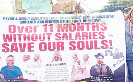 C’River LG workers protest 11-month unpaid salaries