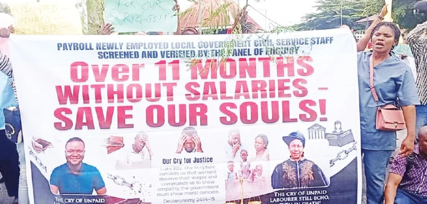 C’River LG workers protest 11-month unpaid salaries