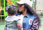 Toke Makinwa unveils daughter’s face, hides father’s identity
