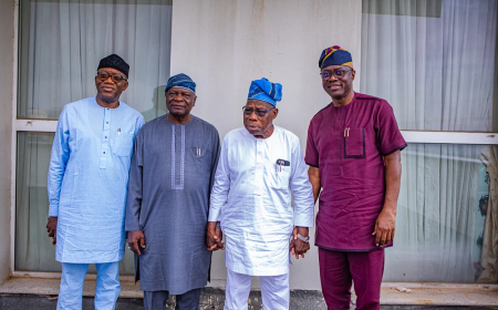 Makinde, Fayemi, Oyinlola visit Obasanjo