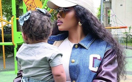 Toke Makinwa unveils daughter’s face, hides father’s identity