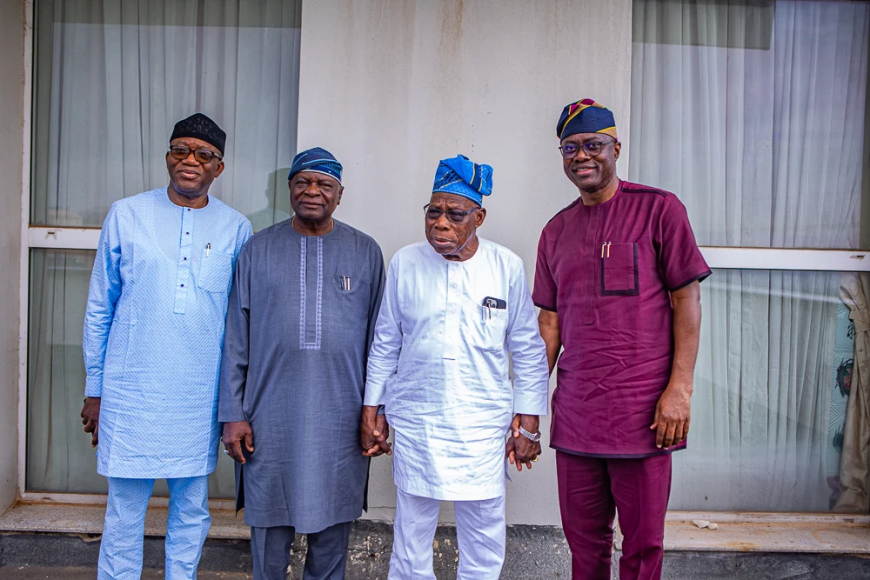 Makinde, Fayemi, Oyinlola visit Obasanjo