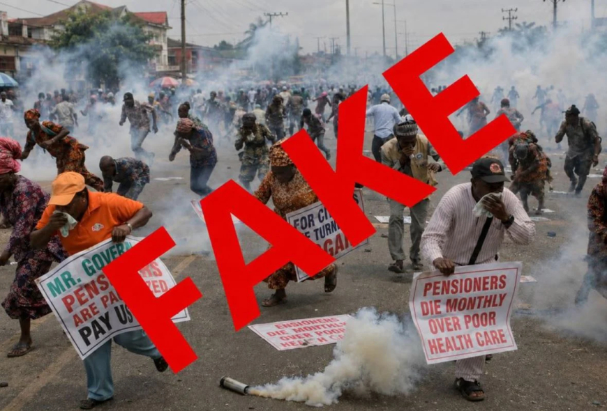 Police deny teargassing Lagos pensioners, say viral image AI-generated