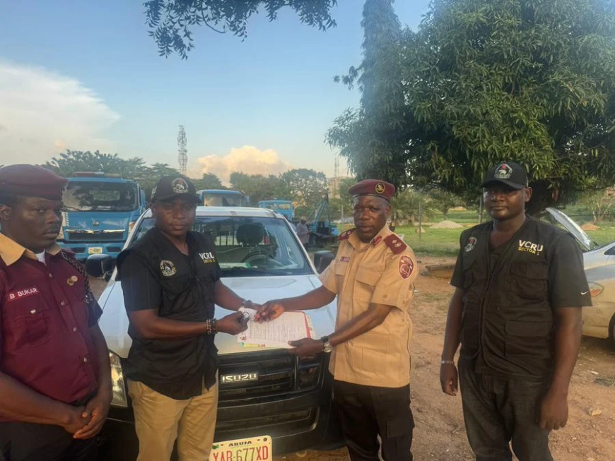 FRSC recovers stolen vehicle in Abuja, hands over to police