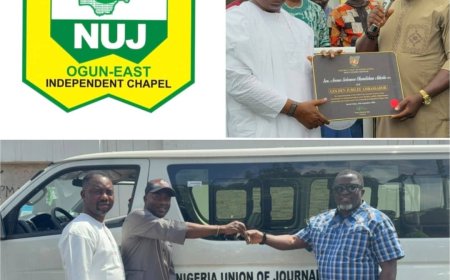 Bus Presentation: Chapel Commends Council Chairman, Senator Adeola, Seeks More Development For Ogun NUJ