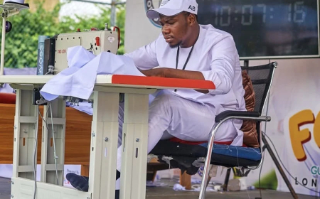 Nigerian tailor attempts Guinness World Record with 120-hour sewing marathon
