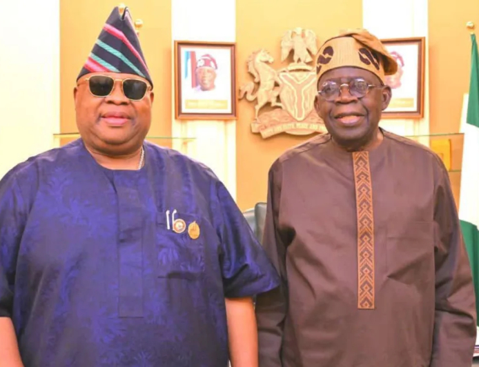 Adeleke dances at APC inauguration after declaring support for Tinubu’s re-election